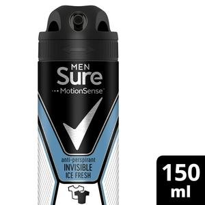 Sure Men Invisible Ice Fresh Aerosol Antiperspirant Deodorant 150ml
