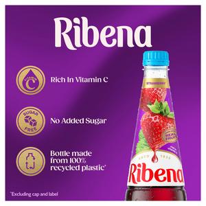 Ribena Strawberry Squash No Added Sugar 850ml - gallery image 2