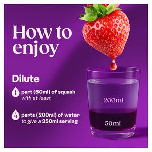 Ribena Strawberry Squash No Added Sugar 850ml - gallery image 3