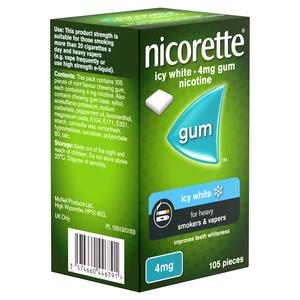 Nicorette Icy White Gum Pieces Quit Smoking Aid x105 4mg - gallery image 3
