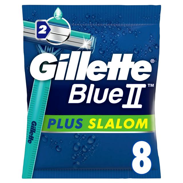 Gillette Blue II Plus Slalom Disposable Razors x8