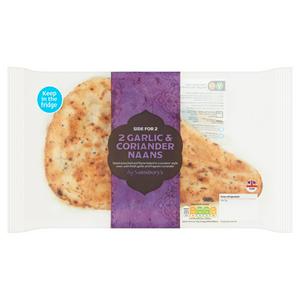 Sainsburys Indian Garlic Coriander Naan 260g Sainsburys