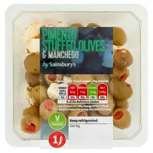 Sainsbury's Pimento Stuffed Olives with Manchego & Chilli 160g