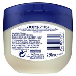 Vaseline Original Petroleum Jelly Moisturiser Locks in Moisture & Heals Dry Skin 250ml - gallery image 5