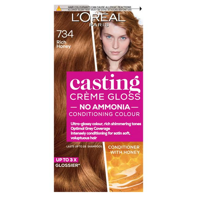 L'Oreal Paris Casting Creme Gloss Semi Permanent Hair Dye Rich Honey Brown  734 | Sainsbury's