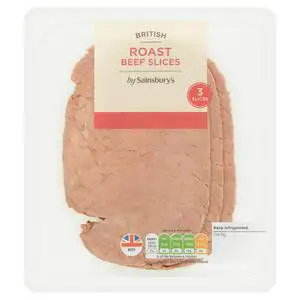 Sainsbury's British Cooked Roast Beef Slices x3 85g