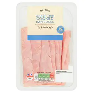 Sainsbury's British Wafer Thin Cooked Ham Slices x10 120g