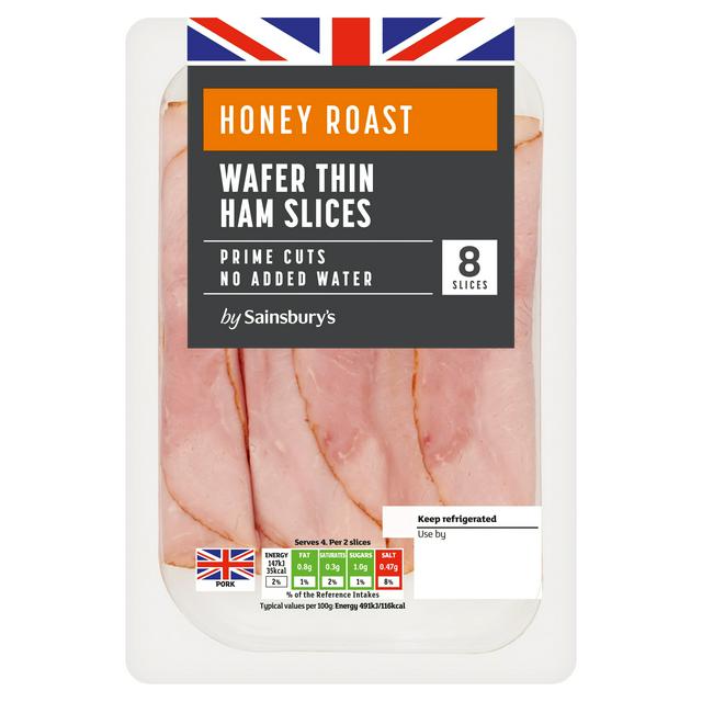 Sainsburys 8 Honey Roast Wafer Thin Ham Slices 120g