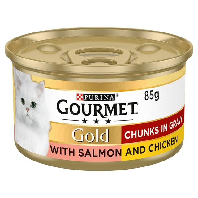 Gourmet Gold Tinned Cat Food Salmon And Chicken In Gravy 85g