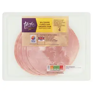 Sainsbury's British Honey Roast Wiltshire Cured Ham x4 slices, Taste the Difference 120g