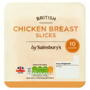 Sainsbury's British Cooked Chicken Breast Slices x10 115g