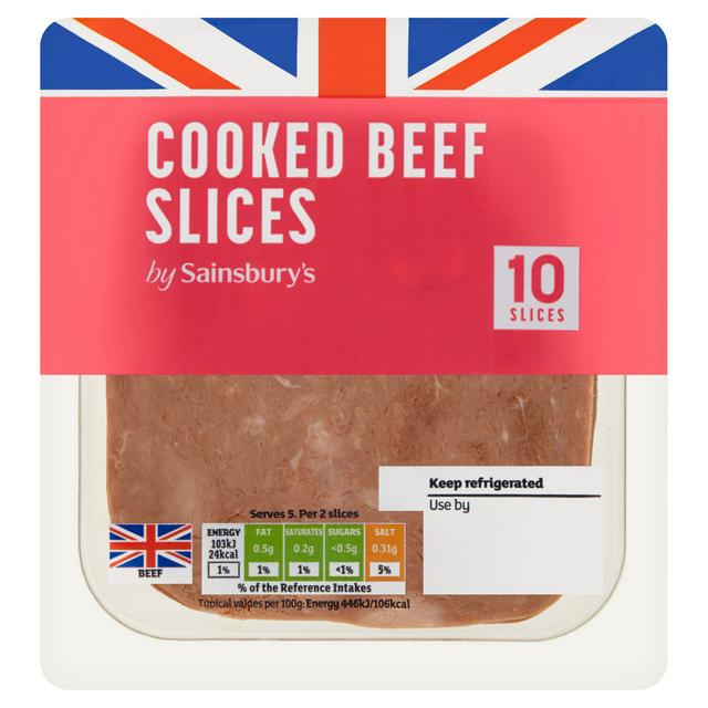 Sainsburys British Cooked Beef Slices x10 115g