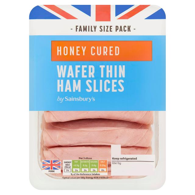 Sainsburys British Wafer Thin Honey Cured Ham Slices 400g