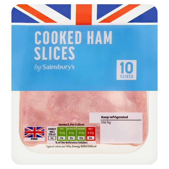 Sainsburys British Cooked Ham Slices x10 115g