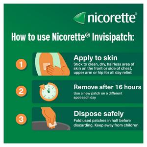 Nicorette Invisi Patch Step 1 to 7 Patches Quit Smoking Aid 25mg - gallery image 5