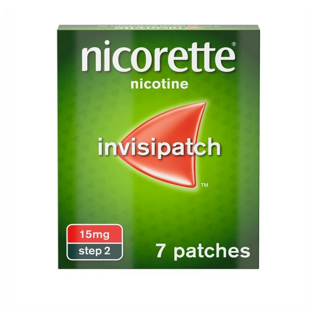 Nicorette InvisiPatch, Step 2 - 15mg, x7 Nicotine Patches (stop smoking aid)