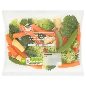 Sainsbury's Broccoli, Baby Corn, Carrots & Sugar Snap Peas 240g