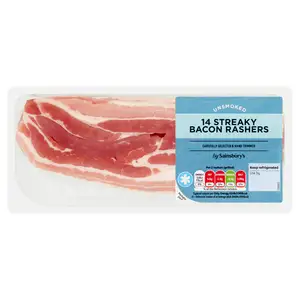 Sainsbury's Unsmoked Streaky Bacon Rashers x14 300g