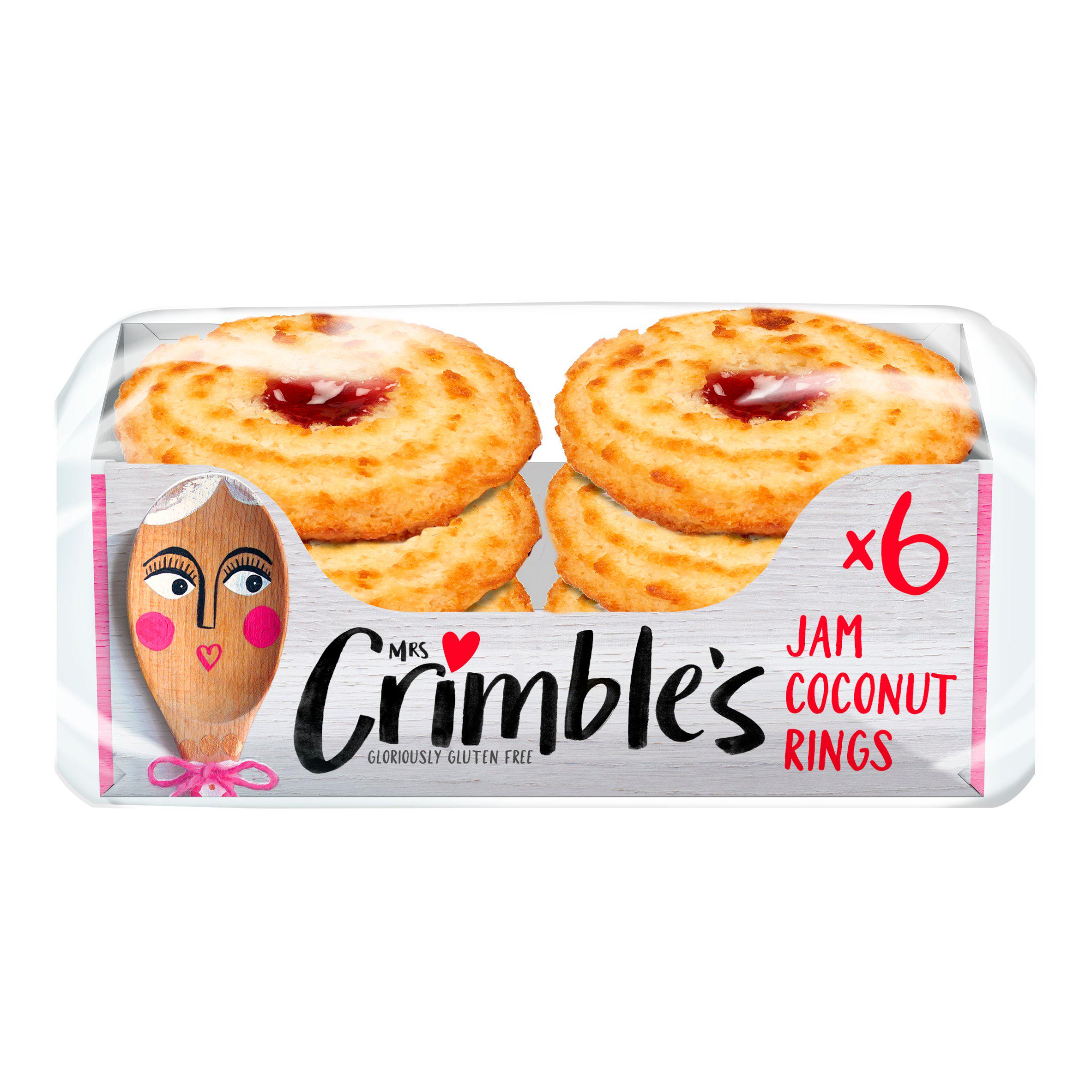 Mrs. Crimble's Gluten Free Jam Coconut Rings x6 240g