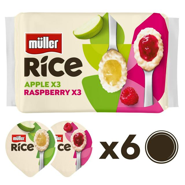 Müller Rice Apple &amp; Raspberry Low Fat Pudding Dessert 6x180g | Sainsbury&#39;s