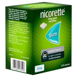 Nicorette Gum Pieces Original Flavour Quit Smoking Aid x210 2mg - gallery image 3
