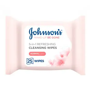 Johnson's Make Up Be Gone Facial Wipes, Refreshing x25