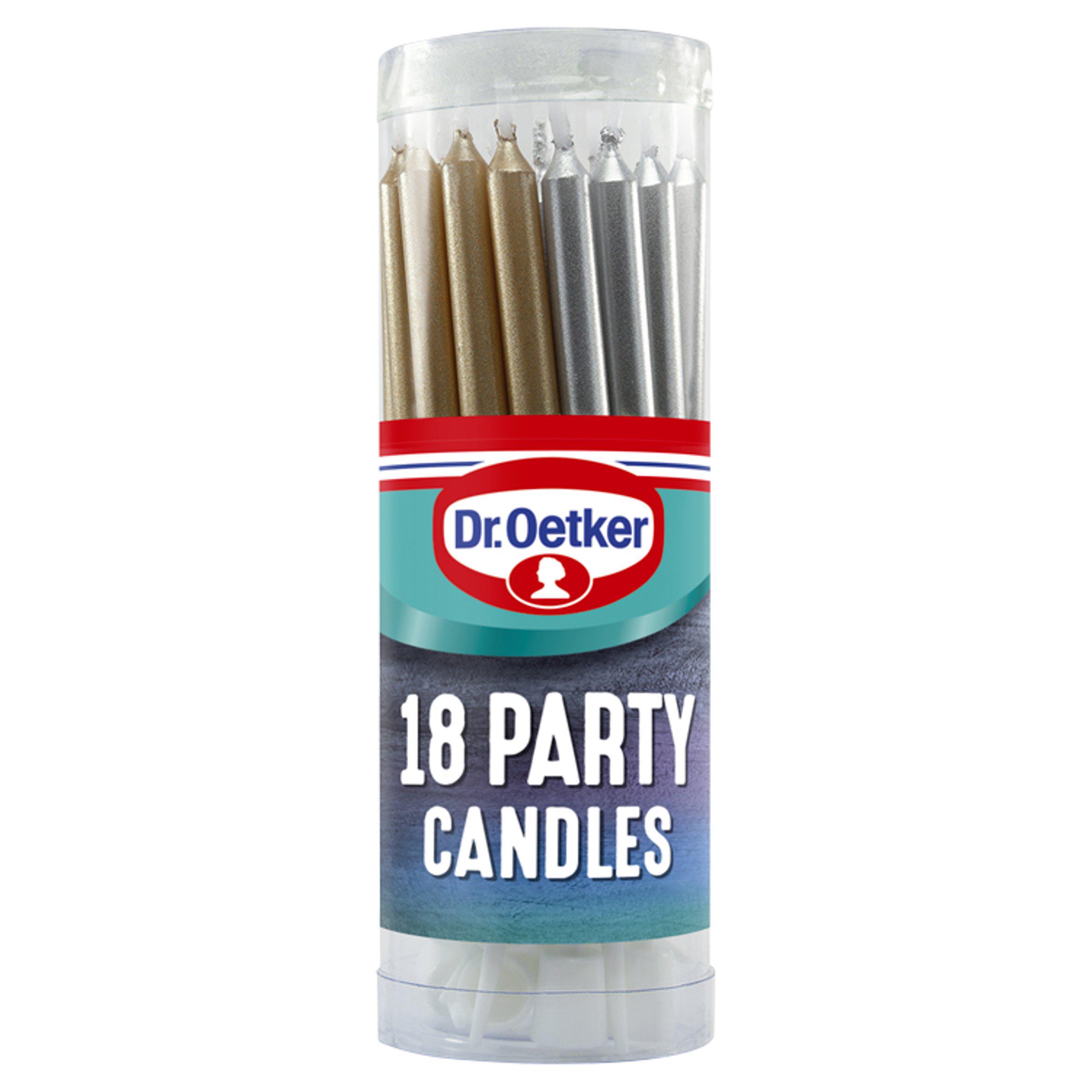 Assorted Birthday Cake Party Candles with Holders Pack of 18