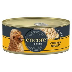 Encore Natural Chicken Selection In Broth Tinned Dog Food 156g - video