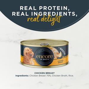 Encore Natural Chicken Selection In Broth Tinned Dog Food 156g - gallery image 3