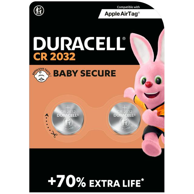 Duracell Specialty 2032 Lithium Coin Battery 3V, pack of 2