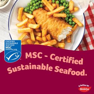 Birds Eye Battered Cod Chips & Peas 395g - gallery image 2