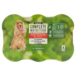 Sainsbury's Complete Nutrition Senior Dog Food Meat Selection in Jelly 6x400g