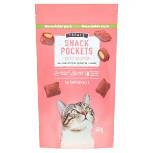 Sainsbury's Cat Treat Snack Pockets with Salmon 65g