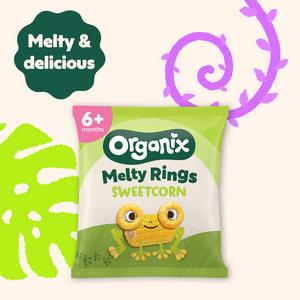 Organix Melty Organic Sweetcorn Rings Baby Puffs 6 months+ 20g - gallery image 3