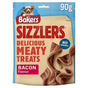 Bakers Sizzlers Dog Treats Bacon 90g