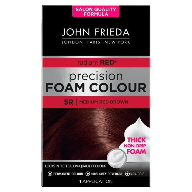 John Frieda Precision Foam Colour Radiant Red Hair Dye Medium Red Brown 5R  | Sainsbury's