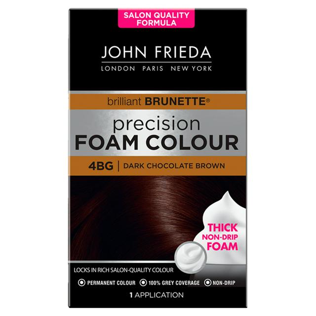 John Frieda Precision Foam Colour Brilliant Brunette Hair Dye Dark Chocolate Brown 4bg Sainsbury S