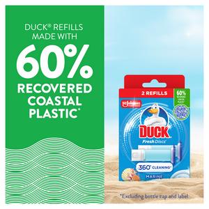 Duck Toilet Cleaner Fresh Discs Marine Duo Refills x2 36ml - gallery image 5