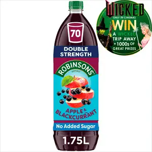 Robinsons Double Strength No Added Sugar Squash Apple & Blackcurrant Squash 1.75L