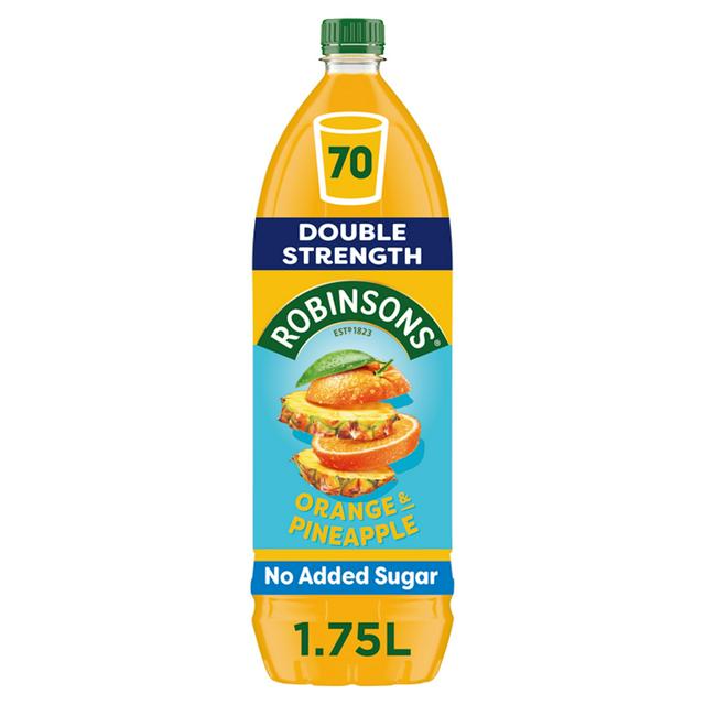 Robinsons Double Concentrate Orange & Pineapple Squash, No Added Sugar 1.75L