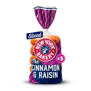 New York Bakery Co. Bagels, Cinnamon & Raisin x5 - gallery image 2