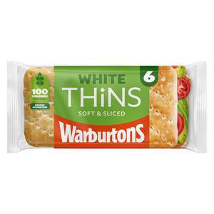 Warburtons White Sandwich Thins x6 - gallery image 2