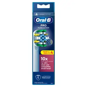 Oral-B Floss Action Replacement Electric Toothbrush Heads x4