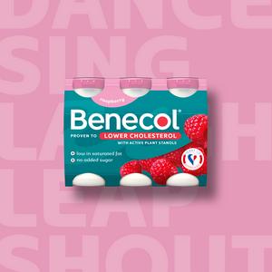 Benecol Raspberry No Added Sugar Yogurt Drink 6x67.5g - gallery image 3