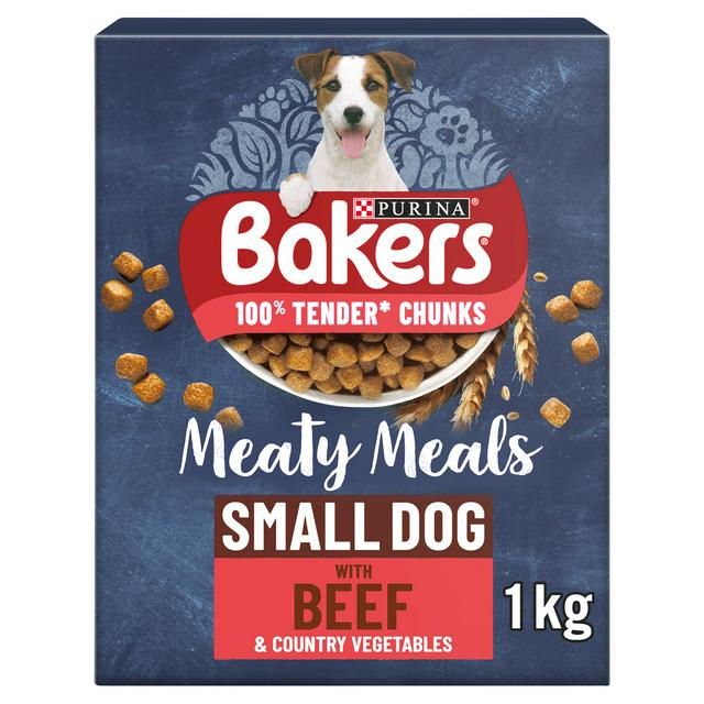 Bakers Meaty Meals Adult Small Dry Dog Food Beef 1kg