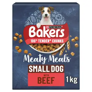 Bakers Meaty Meals Small Dog Beef Dry Dog Food 1kg