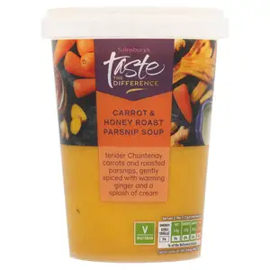 Sainsbury's Chantenay Carrot & Honey Roast Parsnip Soup, Taste the Difference 600g (Serves 2)