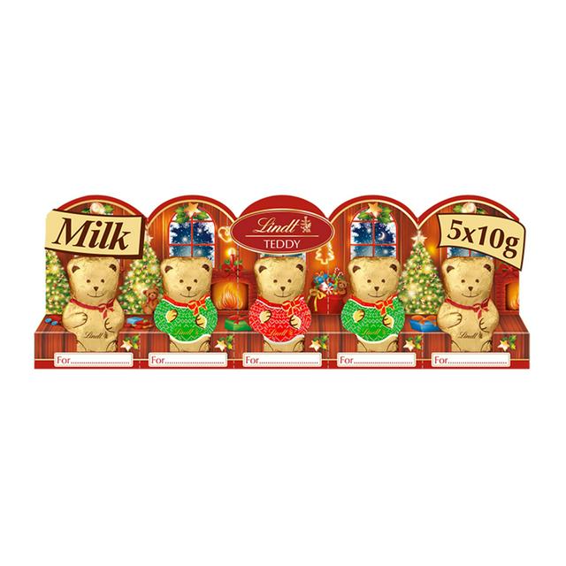 Lindt 5 x 50g Teddy Christmas Milk Chocolate - gallery image 1