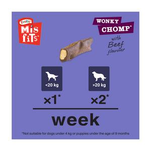 Misfits Wonky Chomp Adult Medium Dog Treats Liver 2 Stick 170g - gallery image 4