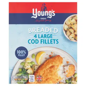 Young's Breaded Cod Fillets x4 440g